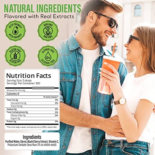 Stevia Select Black Cherry Flavored Liquid Stevia ??Zero Calorie Coffee, Tea, Drink & Baking Sweetener, All-Natural, No Erythritol, Keto-Friendly Sugar Alternative, 300 Servings ??2 Oz