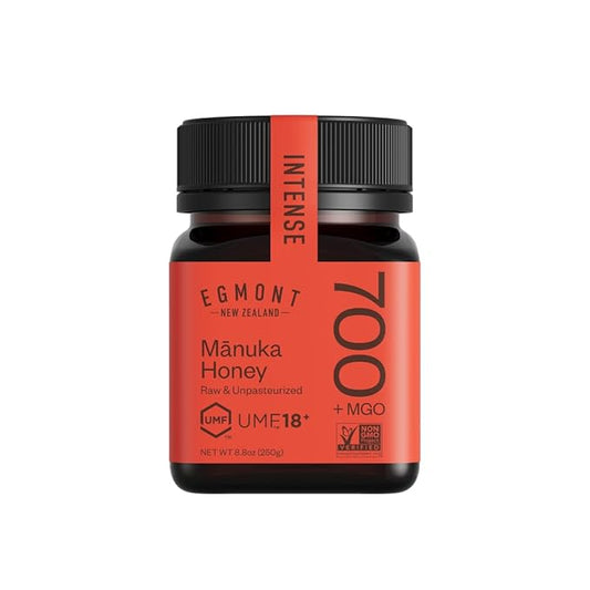 Egmont Honey Raw Manuka Honey MGO 700+ UMF 18+ 8.8oz(250g) NON-GMO, Kosher, Recycled plastic jar, Traceable 100% Pure Authentic New Zealand Honey, UMF & MGO Certified