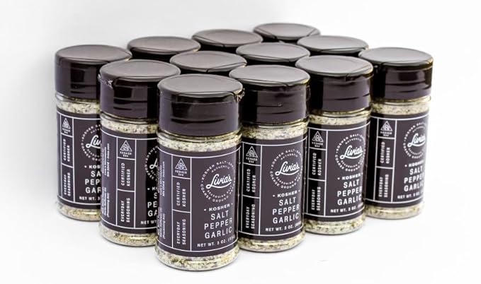 Livia's Salt Pepper Garlic (SPG) Seasoning | Unlocks & Elevates Flavors of Steak, & Chicken | Kosher, Gluten-Free & MSG-Free | Perfect Grilling, BBQ | Party Favors & Gift Baskets, 12, 3-Oz Bottles