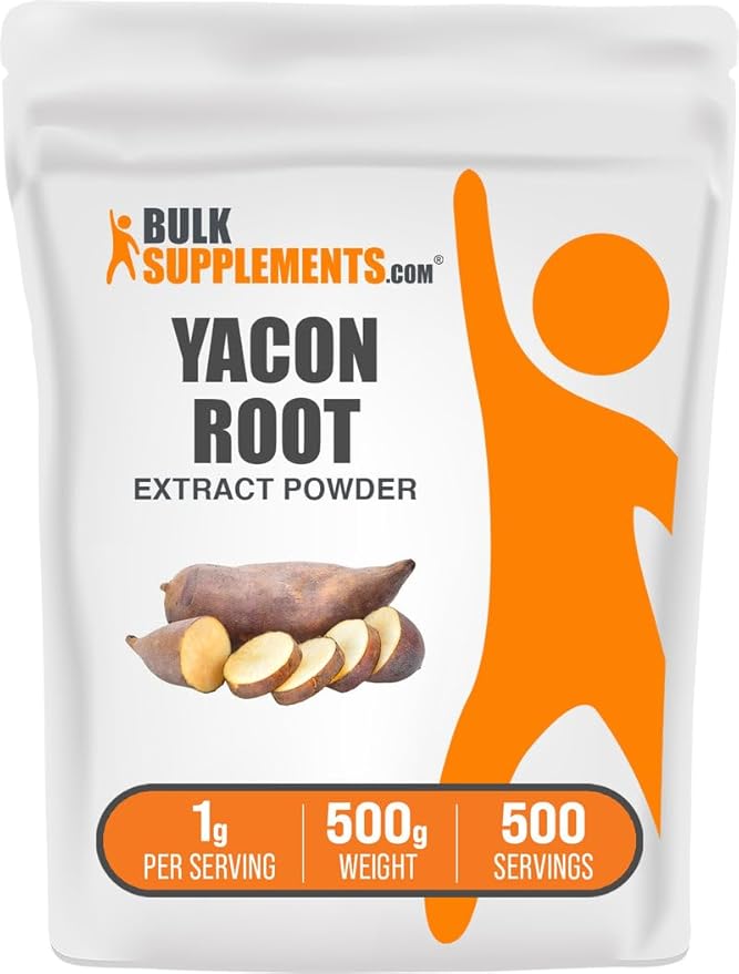 BulkSupplements.com Yacon Root Extract Powder - Natural Sweetener, Yacon Root Powder - Traditional Supplement, Gluten Free, 1g per Serving, 500g (1.1 lbs) (Pack of 1)