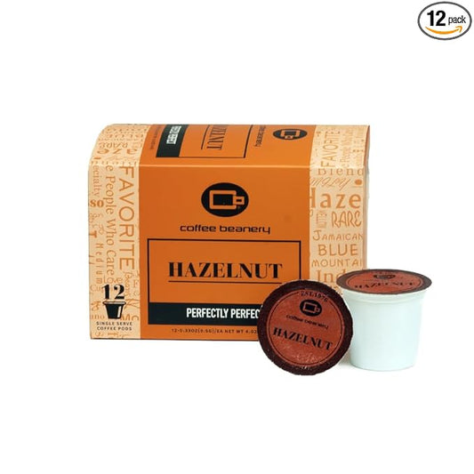 Hazelnut Coffee Pods by Coffee Beanery | 12ct Medium Roast Arbica Coffee