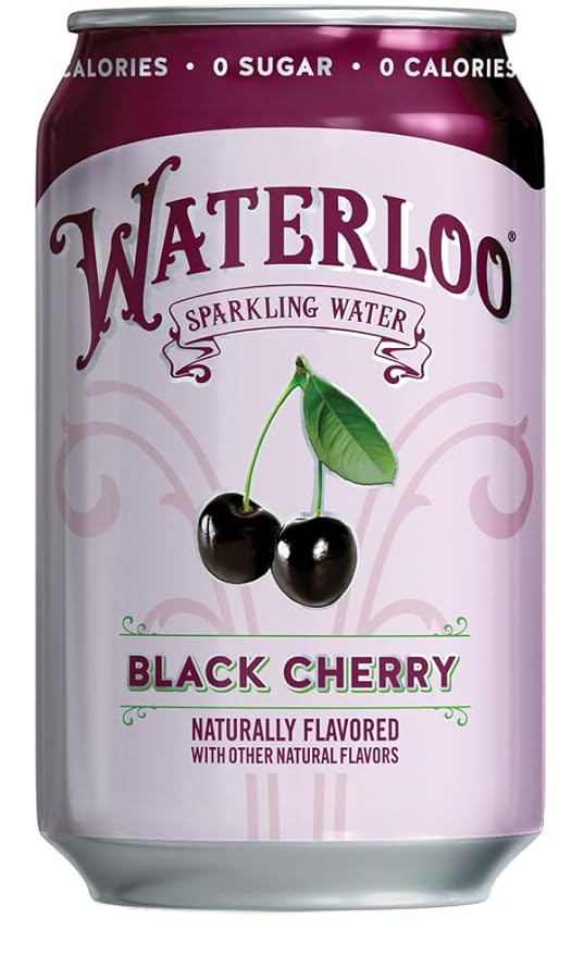 Waterloo Sparkling Water, Black Cherry Naturally Flavored, 12 Fl Oz Cans (Pack of 12) – Zero Calories and Zero Sugar or Sweeteners