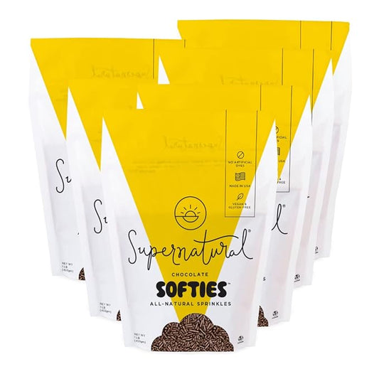 Chocolate Softies Fair Trade Sprinkles by Supernatural, Made in USA, No Artificial Flavors, Soy Free, Gluten Free, Corn Free, Vegan, 16oz (Pack of 6)