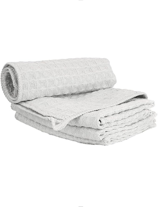 Barista Micro Cloth 4 Pack - watchget Microfiber Barista Cleaning Towels Coffee Cleaning Accessories for Espresso Machine, Steam Wand, Countertop, Kitchen Dish Cloth Waffle Weave Light Grey(12"x12")