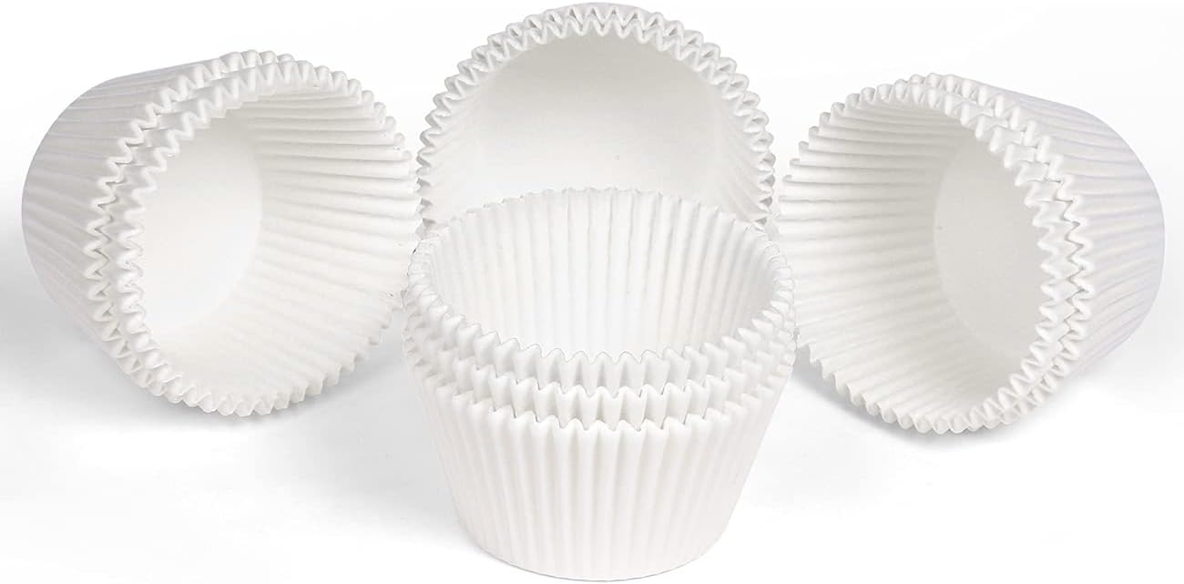Jumbo White Cupcake Liners Greaseproof Paper 200-Count - Gifbera Odorless Muffin Baking Cups Cupcake Wrappers for Wedding Birthday Celebration Occasion
