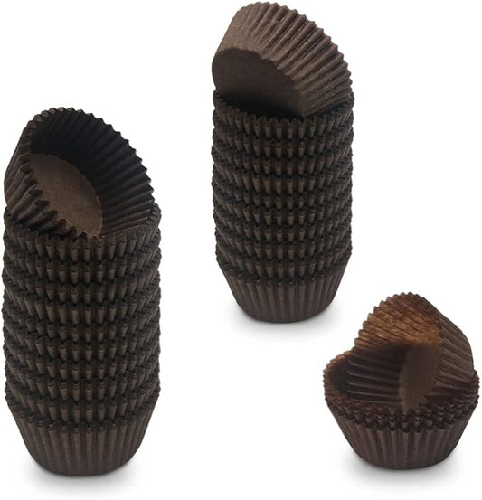 Brown Mini Cupcake Liners Natural Greaseproof Paper Muffin Baking Cups, 500-Count