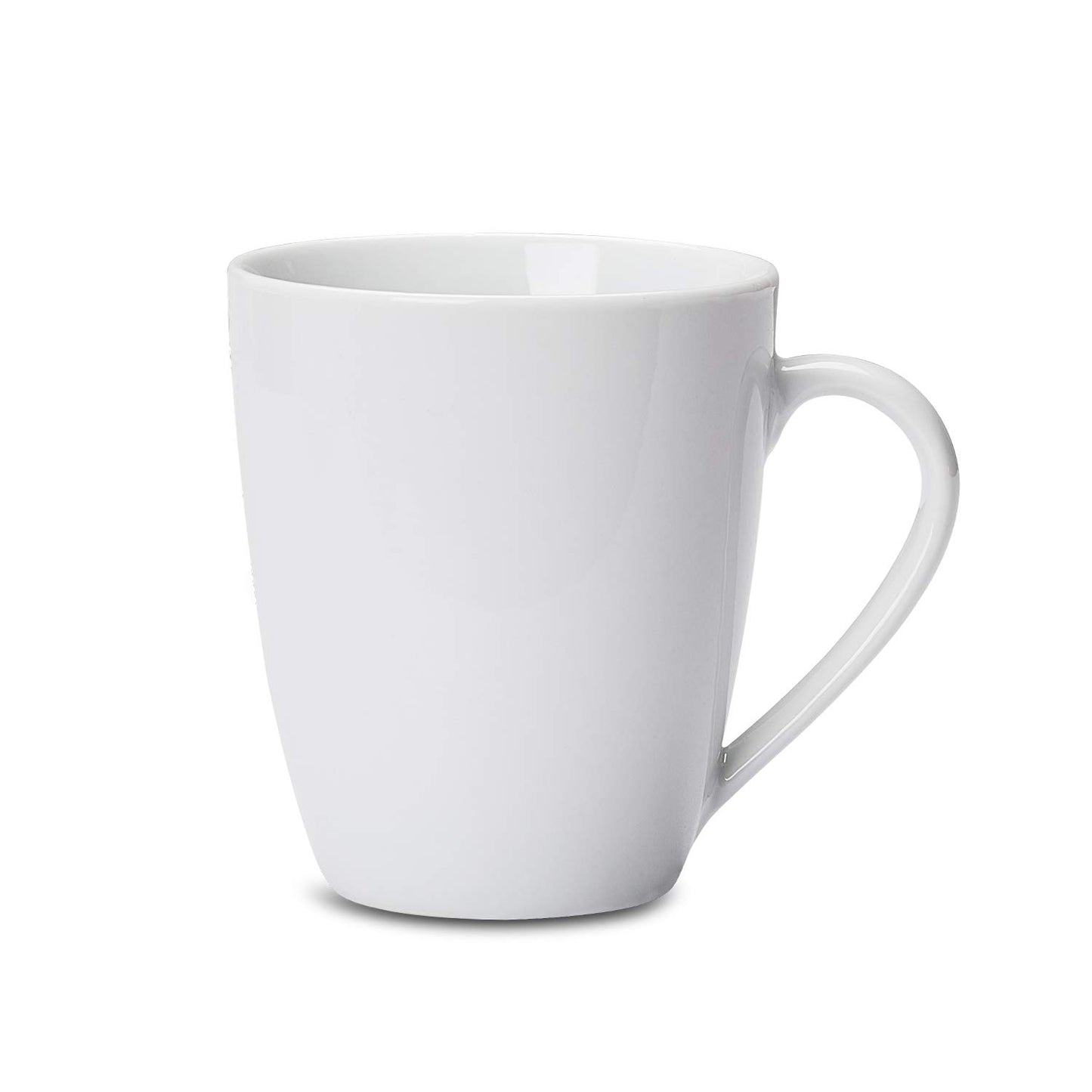 Amazon Basics Porcelain Heat Resistant Coffee Mugs, Microwave and Oven Safe, 12 oz, White, 12 Count
