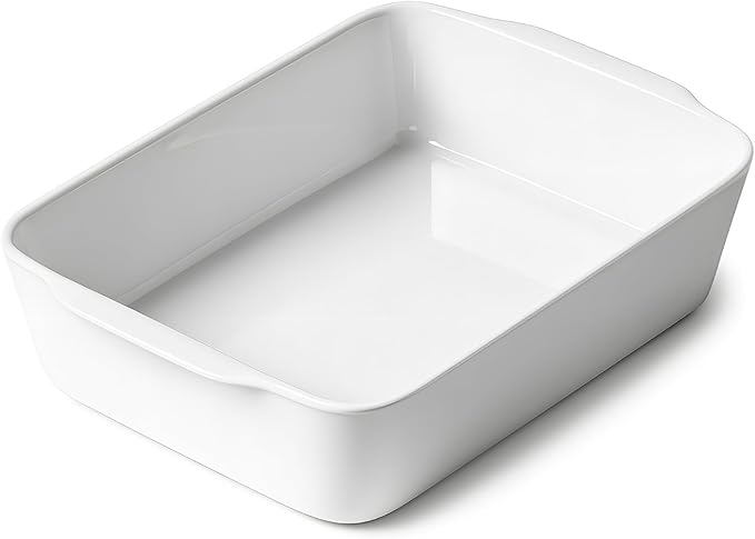 3.3 QT Ceramic Baking Dish, White Casserole Dish竊똋asagna Pan for Oven, Bakeware for Baking, Kitchen Decor, Microwave Oven Safe, Dinner Partyç«?.7" x 11.8"ç«?,<div>
