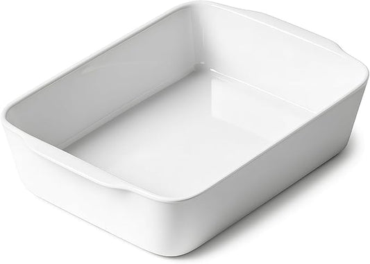 3.3 QT Ceramic Baking Dish, White Casserole Dish竊똋asagna Pan for Oven, Bakeware for Baking, Kitchen Decor, Microwave Oven Safe, Dinner Partyç«?.7" x 11.8"ç«?,<div>