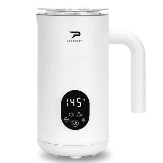Milk Frother, Electric Milk Frother and Steamer 4 in 1 Automatic Coffee Steamer Frother, 11.8OZ /