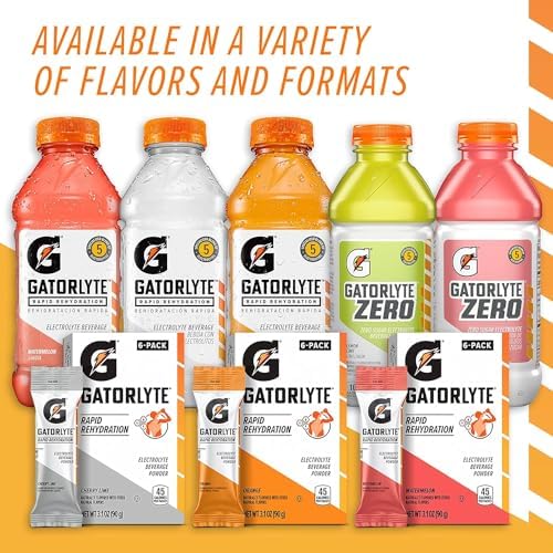 Gatorlyte Zero Rehydration Electrolyte Drink, Fruit Punch, Specialized Blend of 5 Electrolytes, Zero Sugar, No Artificial Sweeteners, No Artificial Flavors, 20 fl oz Bottles (12 Pack)