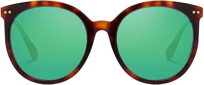 DUCO Oversized Polarized Sunglasses Womens Trendy Mirrored Shades Retro Round Vintage Light Weight UV400 Sun Glasses W016
