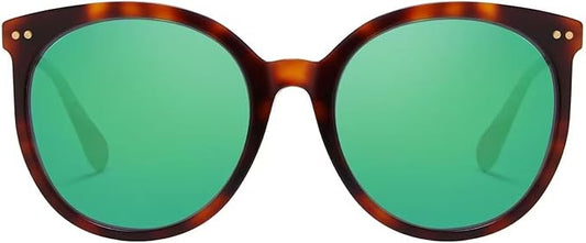 DUCO Oversized Polarized Sunglasses Womens Trendy Mirrored Shades Retro Round Vintage Light Weight UV400 Sun Glasses W016