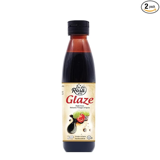 De La Rosa Balsamic Glaze, Vegan, KOSHER FOR PASSOVER, Non-GMO & Gluten Free, Great for Salad Dressing, Marinades, Toppings & More, Made from Balsamic Vinegar of Spain, 8.45 Oz (Pack of 1)