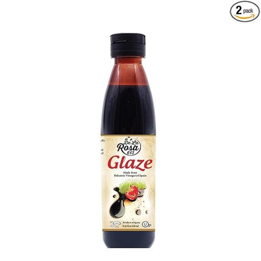 De La Rosa Balsamic Glaze, Vegan, KOSHER FOR PASSOVER, Non-GMO & Gluten Free, Great for Salad Dressing, Marinades, Toppings & More, Made from Balsamic Vinegar of Spain, 8.45 Oz (Pack of 1)