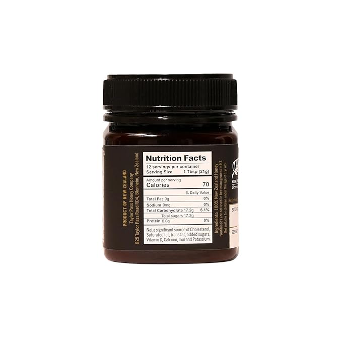 Taylor Pass Honey Co Manuka Honey UMF 10+ MGO 263+ | Monofloral, Sustainable Premium New Zealand Honey | Certified Non-GMO, Halal, BPA-Free Jar | 8.83oz