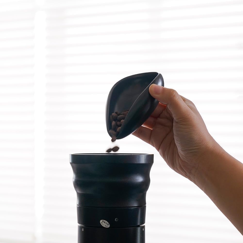 watchget Ceramic Coffee Dosing Cup & Tea Storage Tray, Black