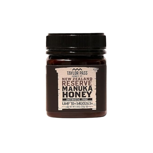 Taylor Pass Honey Co Manuka Honey UMF 10+ MGO 263+ | Monofloral, Sustainable Premium New Zealand Honey | Certified Non-GMO, Halal, BPA-Free Jar | 8.83oz