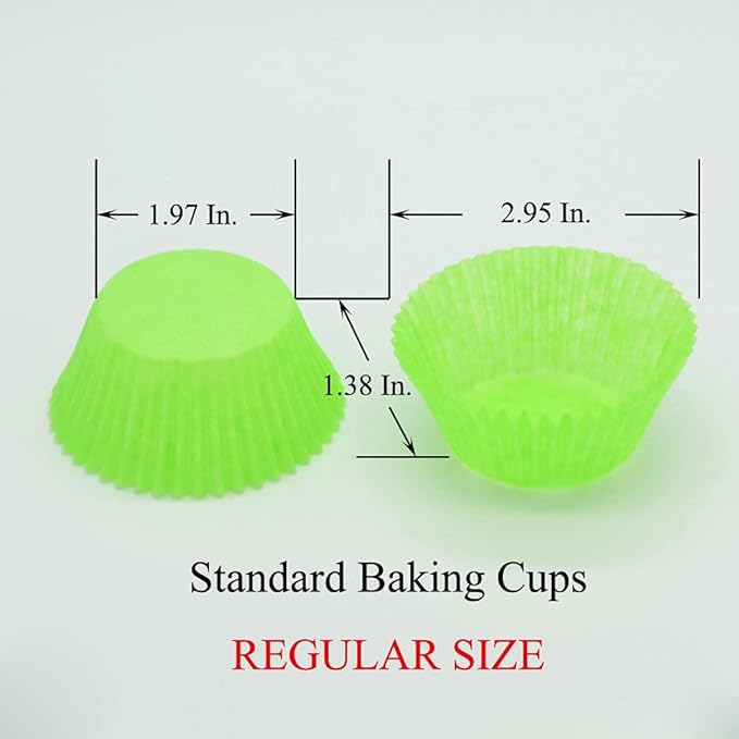 Green Cupcake Liners Greaseproof Paper Standard Baking Cups for Party and More, 150-Count