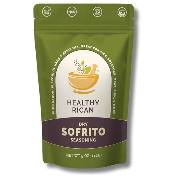 Healthy Rican Sofrito Spice Herb Seasoning Mixes Non GMO No MSG Preservatives Artificial Flavors No Red 40 Gluten Free Diabetes Low Sodium Keto Friendly Whole 30 Approved (Sofrito Large)