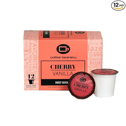 Cherry Vanilla Flavored Coffee Pods by Coffee Beanery | Medium Roast, 12ct