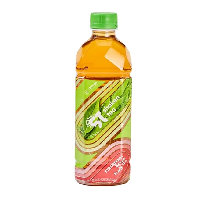 Shaken Strawberry Jasmine Black Tea – Real Leaf Brewed Iced Tea, Asian-Inspired Flavor, Non-GMO, 16.9 fl oz Bottles (Pack of 12)