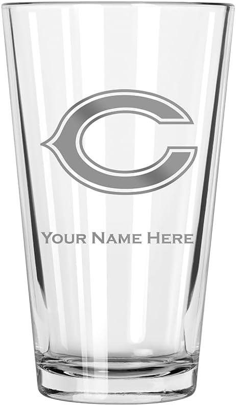 The Memory Company Officially Licensed Personalized 17oz Mixing Glass,CBE - Chicago Bears