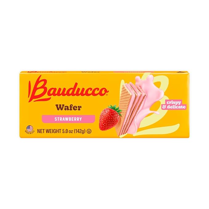 Bauducco Wafer Cookies Neapolitan Flavors Bundle - Vanilla, Chocolate, and Strawberry, 5.0 oz each flavor (Pack of 3)