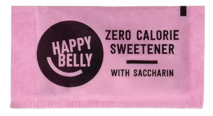 Amazon Brand - Happy Belly Zero Calorie Pink Saccharin Sweetener Powder, 250 Packet, 8.81 ounce (Pack of 1)