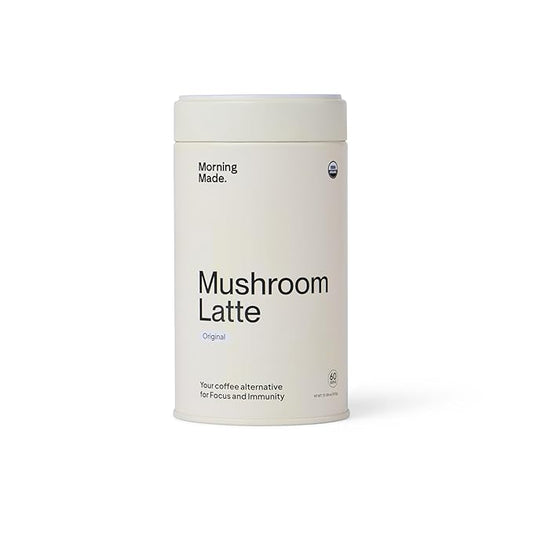 Morning Made Original Mushroom Latte Powder Mix | Organic Lion’s Mane, Chaga & Cordyceps Adaptogenic Blend, Caffeine-Free Coffee Alternative | Sweetened, Vegan, Gluten-Free, Low Sugar | 10.6oz (60 Serves)