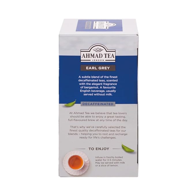 Ahmad Tea, Decaffeinated Earl Grey Tea, 20 Tagged and Aluminium Foil Envelopes