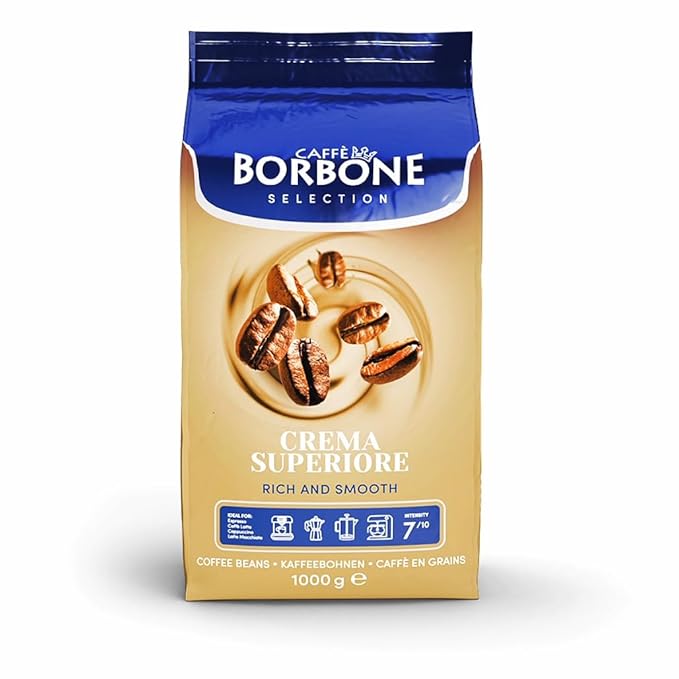 Caffe Borbone Whole Bean Coffee, Medium Roast Arabica and Robusta Blend, Crema Superiore, Rich and Smooth Italian Coffee, 2.2 lb Bag