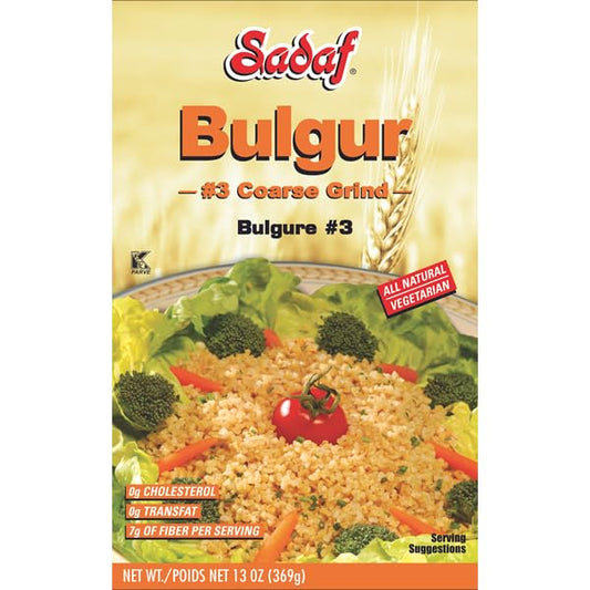 Sadaf Bulgur #3 Course - Course Bulgur Wheat for Cooking - Middle Eastern Cuisine - Traditional & Healthy Meal - Kosher - Vegetarian - 13 Oz Box