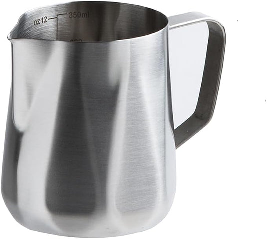 Milk Frothing Pitcher,350ml/600ml Milk Frother Cup Stainless Steel Kettle (12oz/20oz) Coffee Bar Cappuccino Espresso Machine Accessories Barista Tools (12oz)