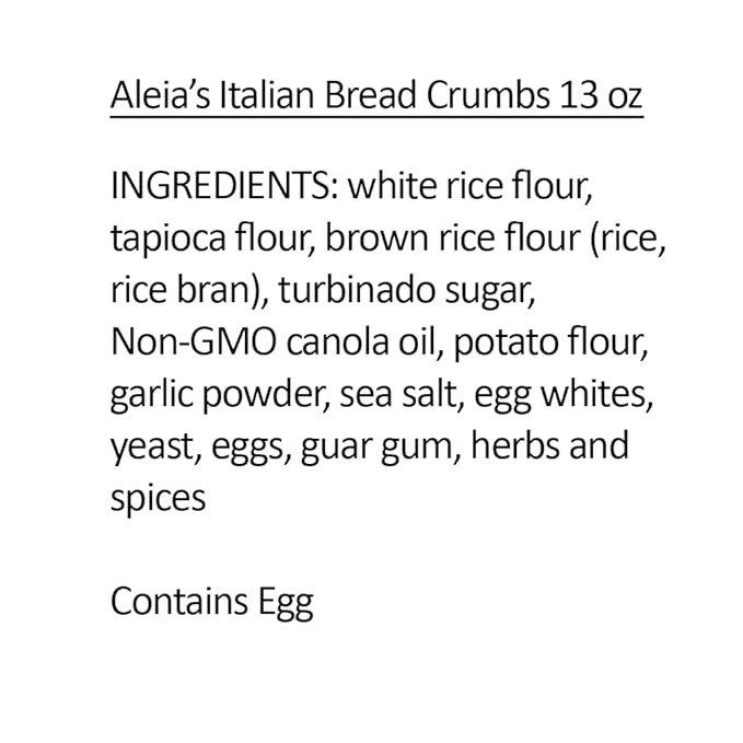 Aleia?셲 Gluten Free Coating & Breadcrumb Mix ??Assorted 2 Pack ??Includes Italian Bread Crumbs (13oz) & Extra Crispy Coating (4.5oz) ??Ideal for Meat, Seafood & Veggies ??Non-GMO, Dairy Free, Low Sodium, Kosher