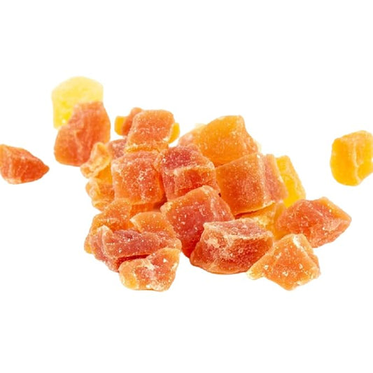 Gerbs Lightly Sweetened Dried Papaya Cubes 2 lbs. | Unsulfured, No Additives, Resealable Bag | Naturally Sweet & Chewy | Top 14 Allergen-Free
