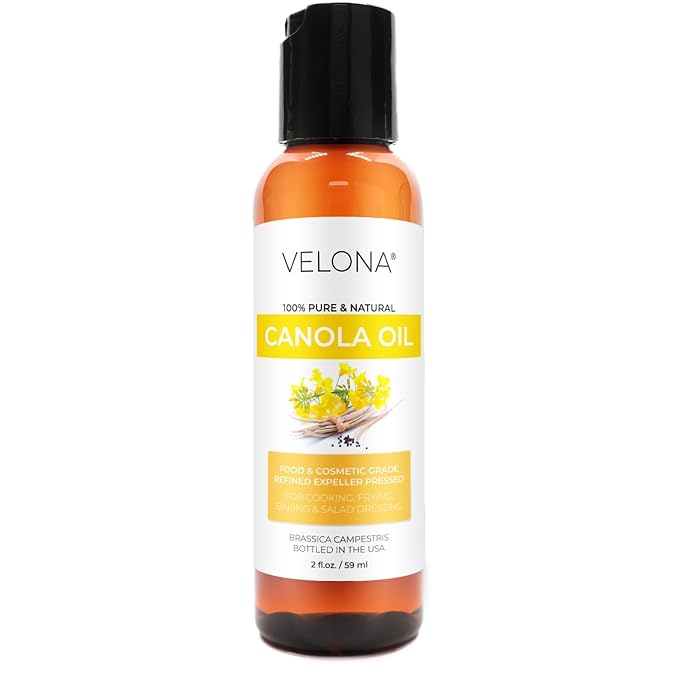 velona Canola Seed Oil 2 fl oz | 100% Pure and Natural Carrier Oil | Refined, Expeller pressed | Cooking, Dressing, Skin, Face, Body, Hair Care | Use Today - Enjoy Results