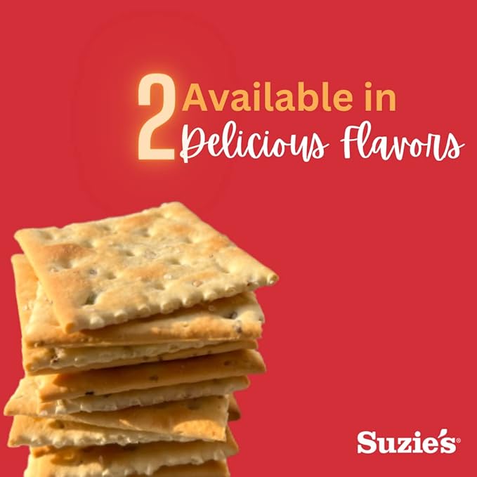 Suzie's Organic Saltines Crackers, Rosemary Sesame, Healthy Gourmet Baked Snack Goodies for Adults & Children - 6 Pack, 8.8oz Each