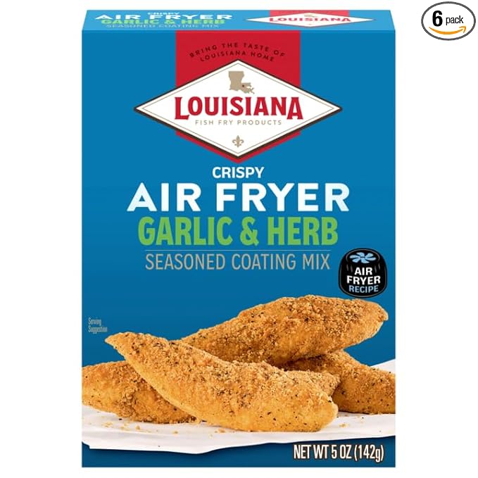 Louisiana Fish Fry, Air Fry Garlic & Herb Mix, 5 oz (Pack of 6)