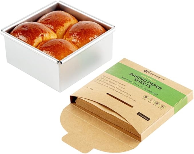 Restaurantware Pastry Tek 4 x 4 Inch Parchment Paper Sheets 1000 Greaseproof Baking Sheets For Oven - Pre-cut Double-Sided Silicone Coating Unbleached Paper Nonstick Baking Sheets Reusable