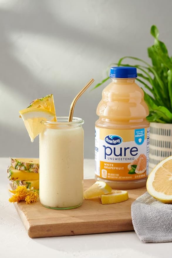 Ocean Spray® Pure Unsweetened White Grapefruit, 100% White Grapefruit Juice, 32 Fl Oz Bottle, (Pack of 8)