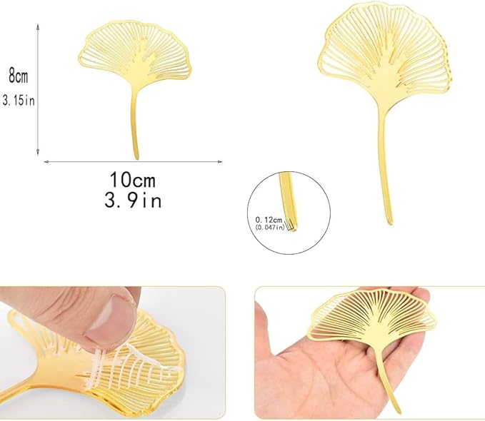 10PCS Acrylic Gold Ginkgo leaf Cake Topper Cake Decoration Baking Accessories Party Supplies Cake Decorating Tools