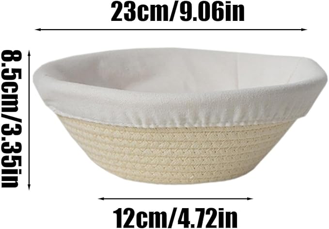 Bread Proofing Basket - Round Oval Bread Proofing Baskets Cotton Rope - Kitchen Gadget, Baking Supplies for Artisan Pastry Making