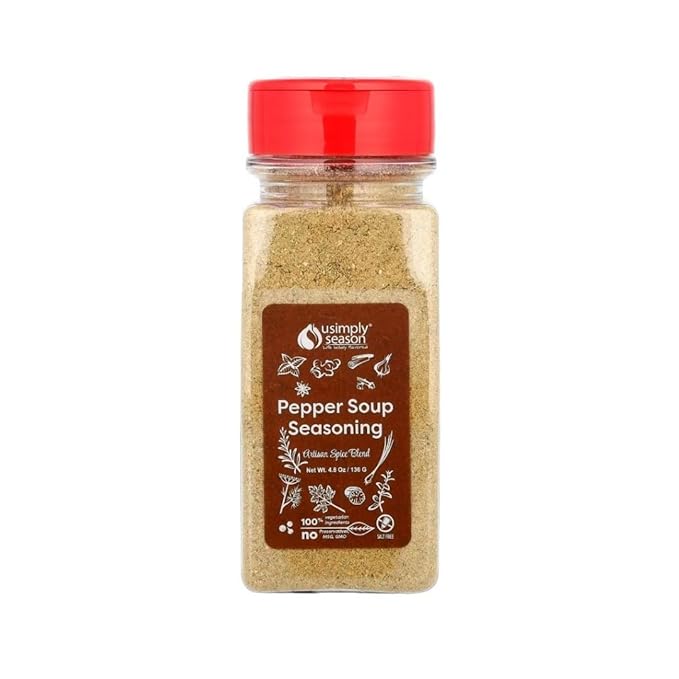 USimplySeason Pepper Soup Spice (4.8 oz) - African-Inspired Seasoning Blend - Vegan, Non-GMO, All-Natural - Ideal for Soups, Stews, Made in USA -One Bottle