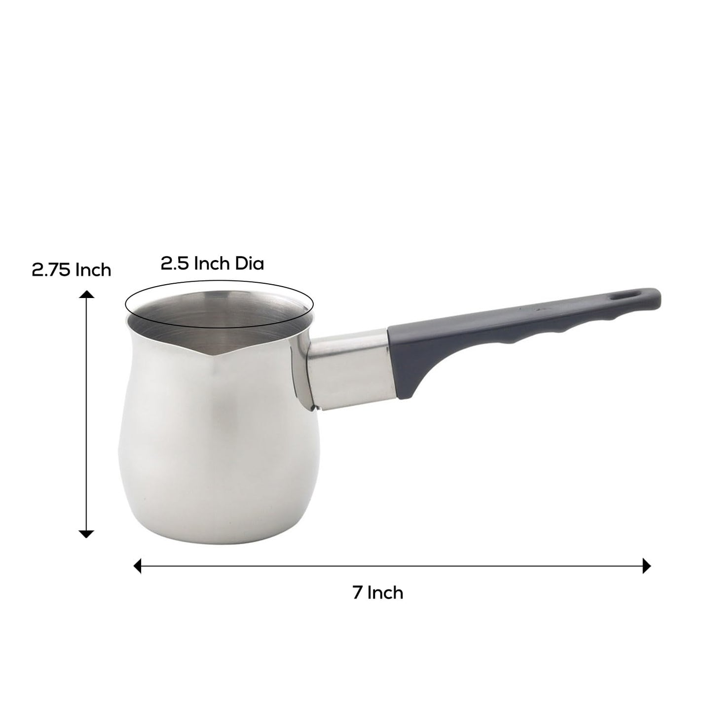Fino Turkish Warmer Coffee Pot, Professional Quality 18/8 Stainless Steel, 6-Ounce Capacity, For