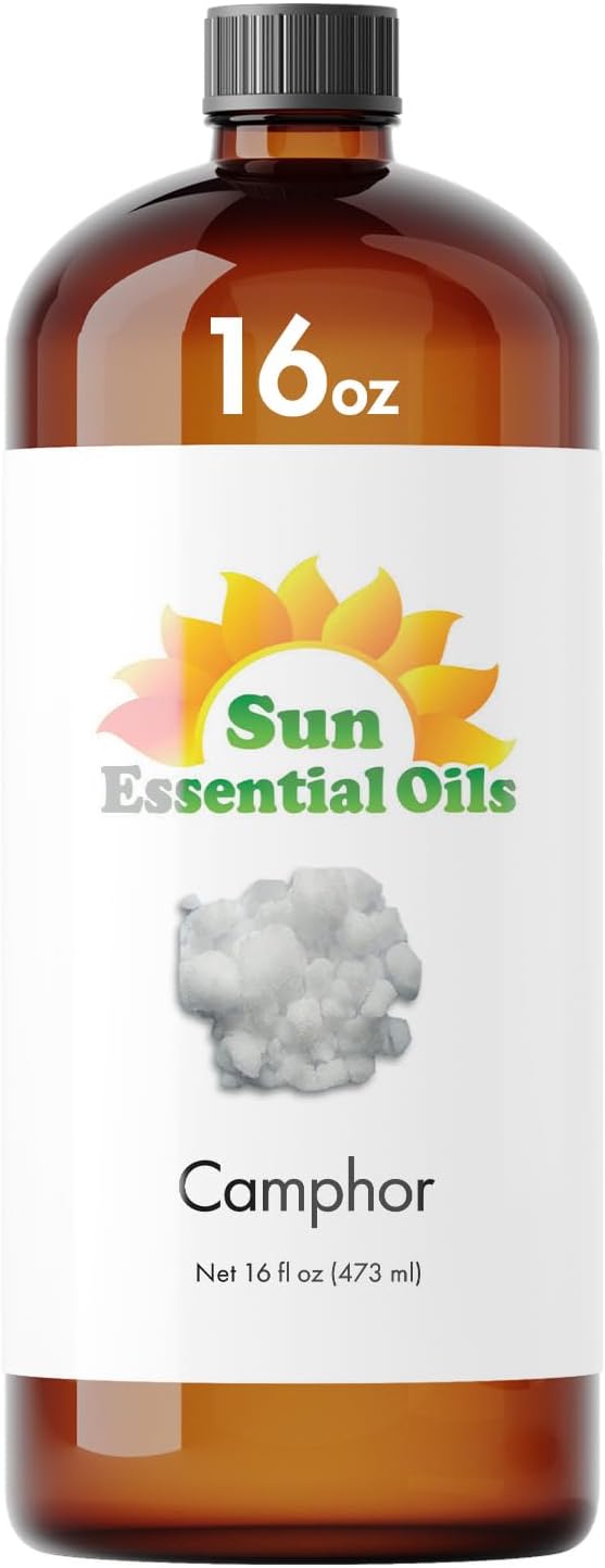 Sun Essential Oils ??16 oz Camphor Essential Oil with Dropper for Diffuser, Skin, Aromatherapy Massage, Humidifier, Crisp Scent for Candle, Lotion & Soap Making, Room Fragrance