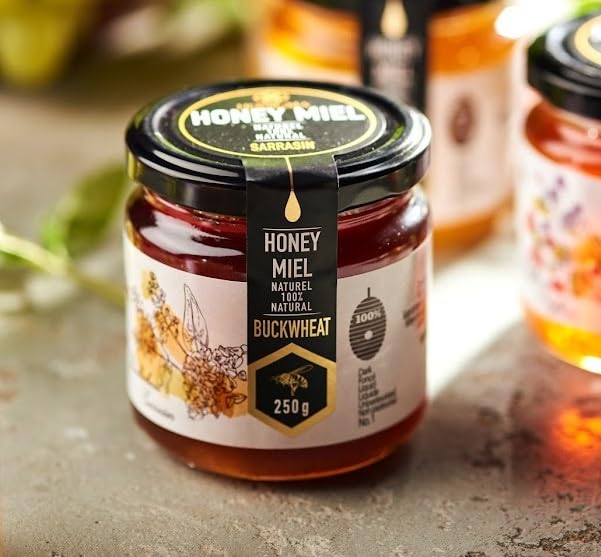 HONIGMA® Raw Buckwheat Honey | Exquisite Taste | 100% Pure | Unpasteurized | Unfiltered | Partially crystallized | 250g/8.8oz