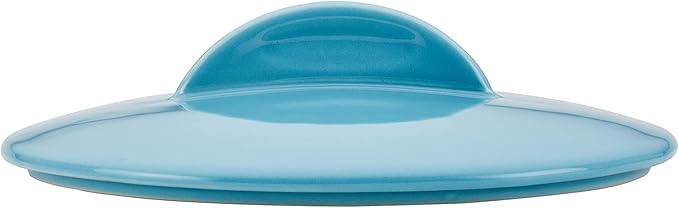 Rachael Ray Solid Glaze Ceramics Casserole Bakeware/Baker Set with Shared Lid, 3 Piece, Agave Blue