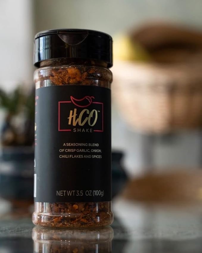 HCO Shake by Hot Crispy Oil | Say Good-Bye to Boring Red Pepper Flakes! An All-Purpose Seasoning Blend of Crisp Garlic, Onion, Chili Pepper Flakes, and Spices.