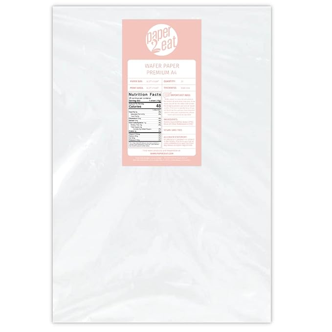 Printable Edible Wafer Paper Sheets from paper2eat (Premium (0.60 mm - 25 sheets))
